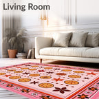 Pink Pastel Orange Spice Roundels Rug