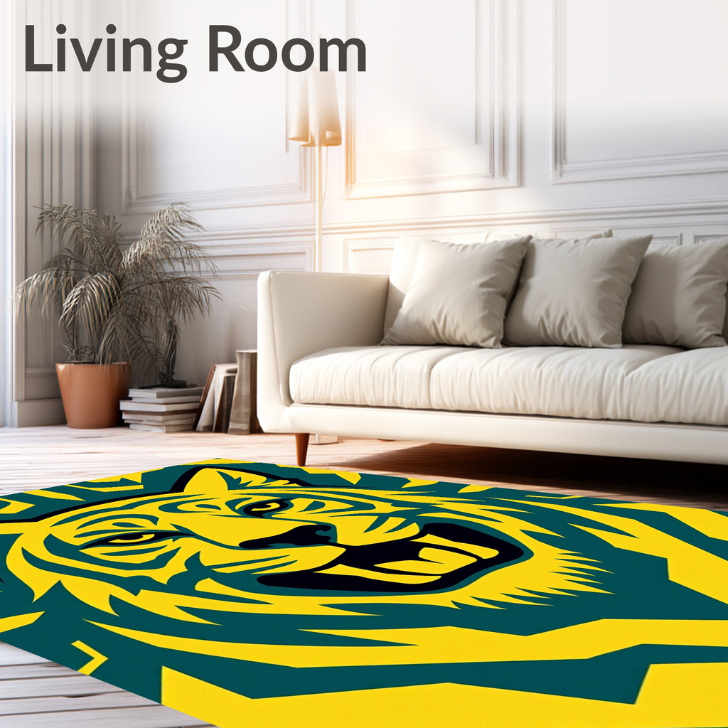 Bold Yellow Tiger Tribal Rug