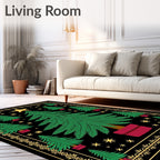 Vintage Gold Star Evergreen Forest Rug