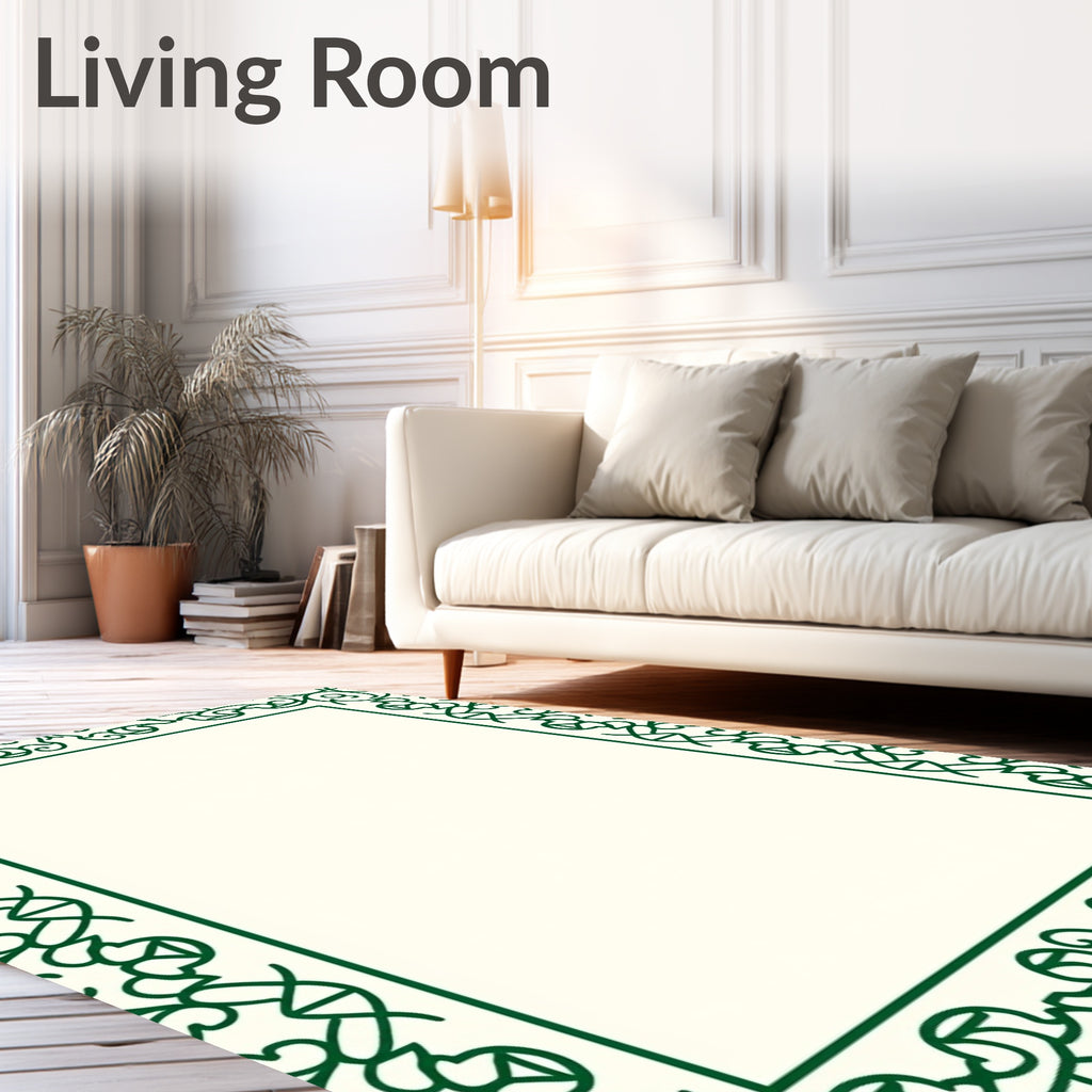 Regal Emerald Swirl Border Rug