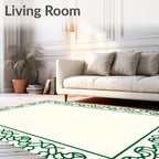 Regal Emerald Swirl Border Rug
