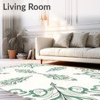 Verdant Art Nouveau Floral Swirl Rug