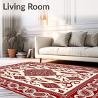 Crimson Classic Arabesque Floral Layout Rug