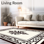 Ornate Dark Blossom Centerpiece Rug