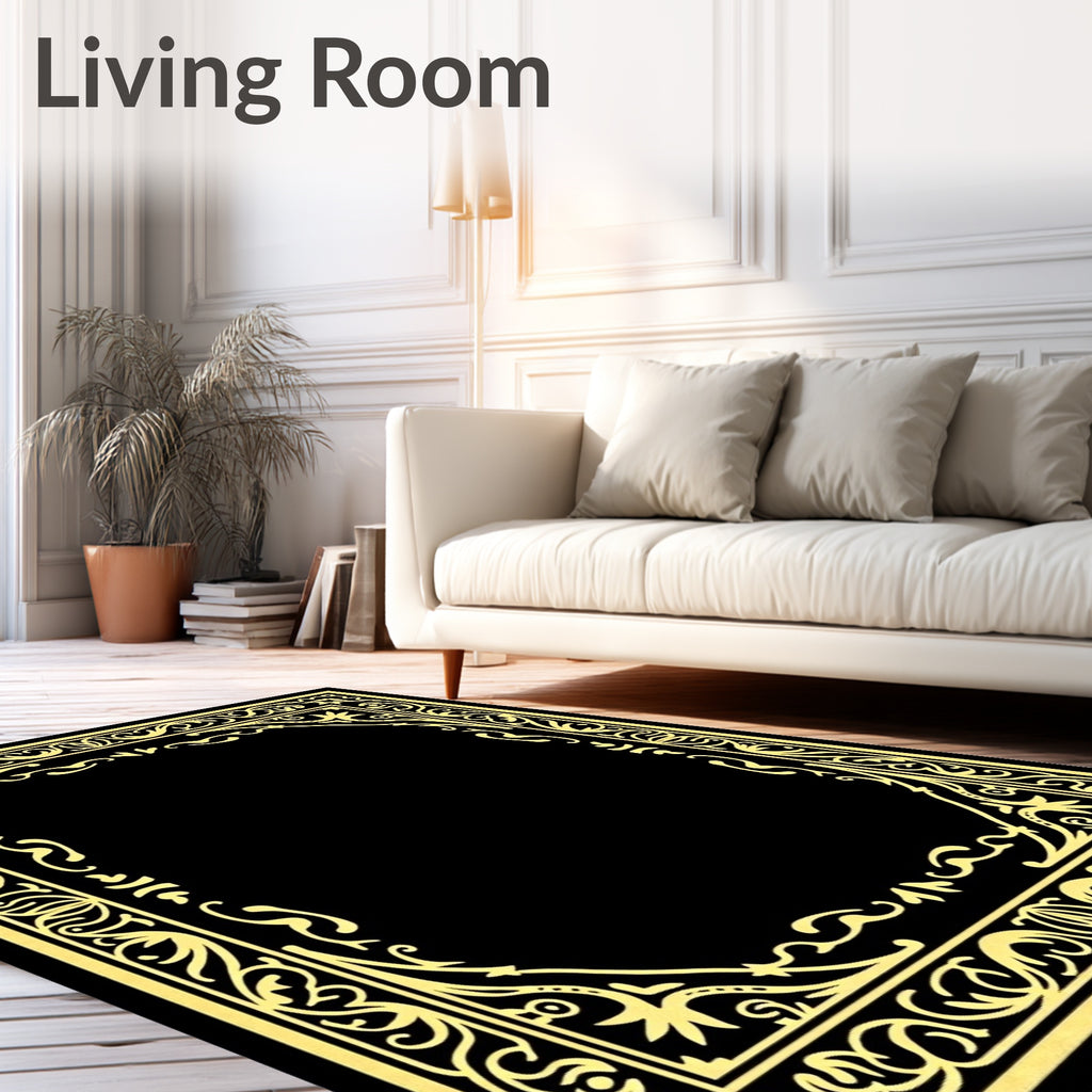 Golden Regal Floral Border Rug