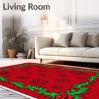 Red Bloom Garland Rug