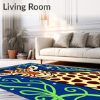 Whimsical Giraffe Starry Night Vines Rug