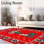 Christmas Village Santa Claus Driving Rug