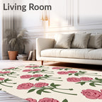 Vintage Pink Peony Garden Rug