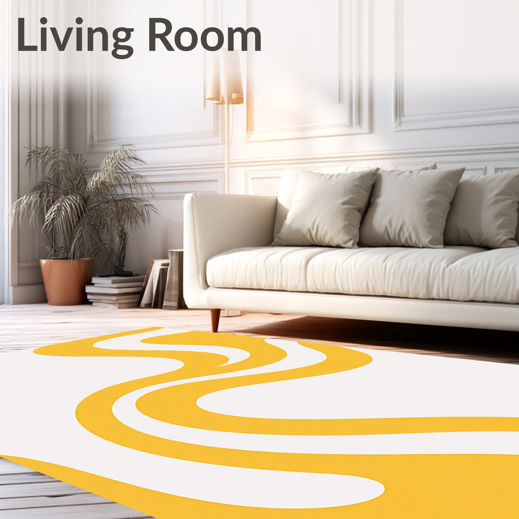 Retro Groovy Amber Swirl Rug