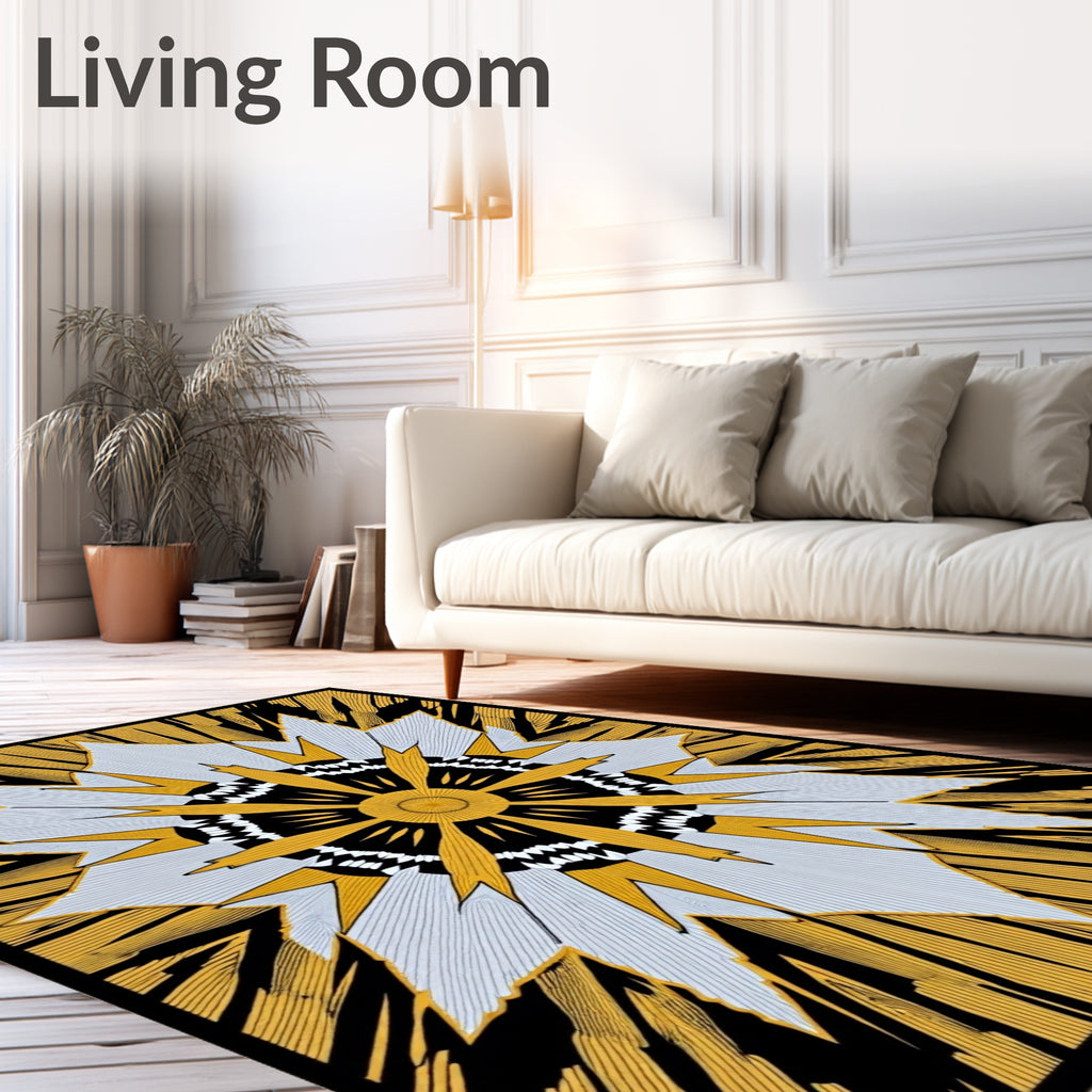 Bold Sunburst Geometric Medallion Rug