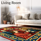 Sacred Family Portrait Golden Border Rug