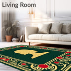Gold Silhouette Botanical Frame Rug