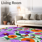 Vibrant Orchid And Butterfly Garden Rug