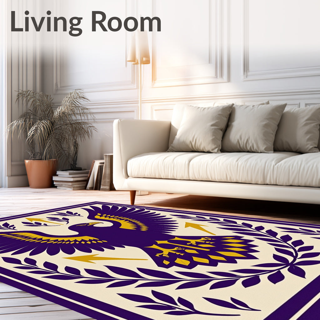 Majestic Purple Eagle Laurel Border Rug