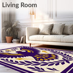Majestic Purple Eagle Laurel Border Rug