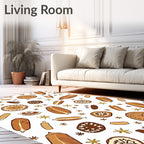 Earthy Brown Toasted Bread Stars Rug
