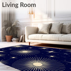 Celestial Sunburst Starry Night Rug