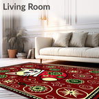 Festive Red Cat Christmas Ornaments Rug