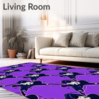 Purple Phantom Figures Repeating Pattern Rug
