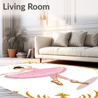 Pink Ballerina Lace Trim Swirls Rug
