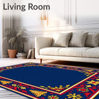 Vintage Red Gold Evergreen Border Rug