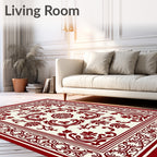 Elaborate Crimson Victorian Floral Rug