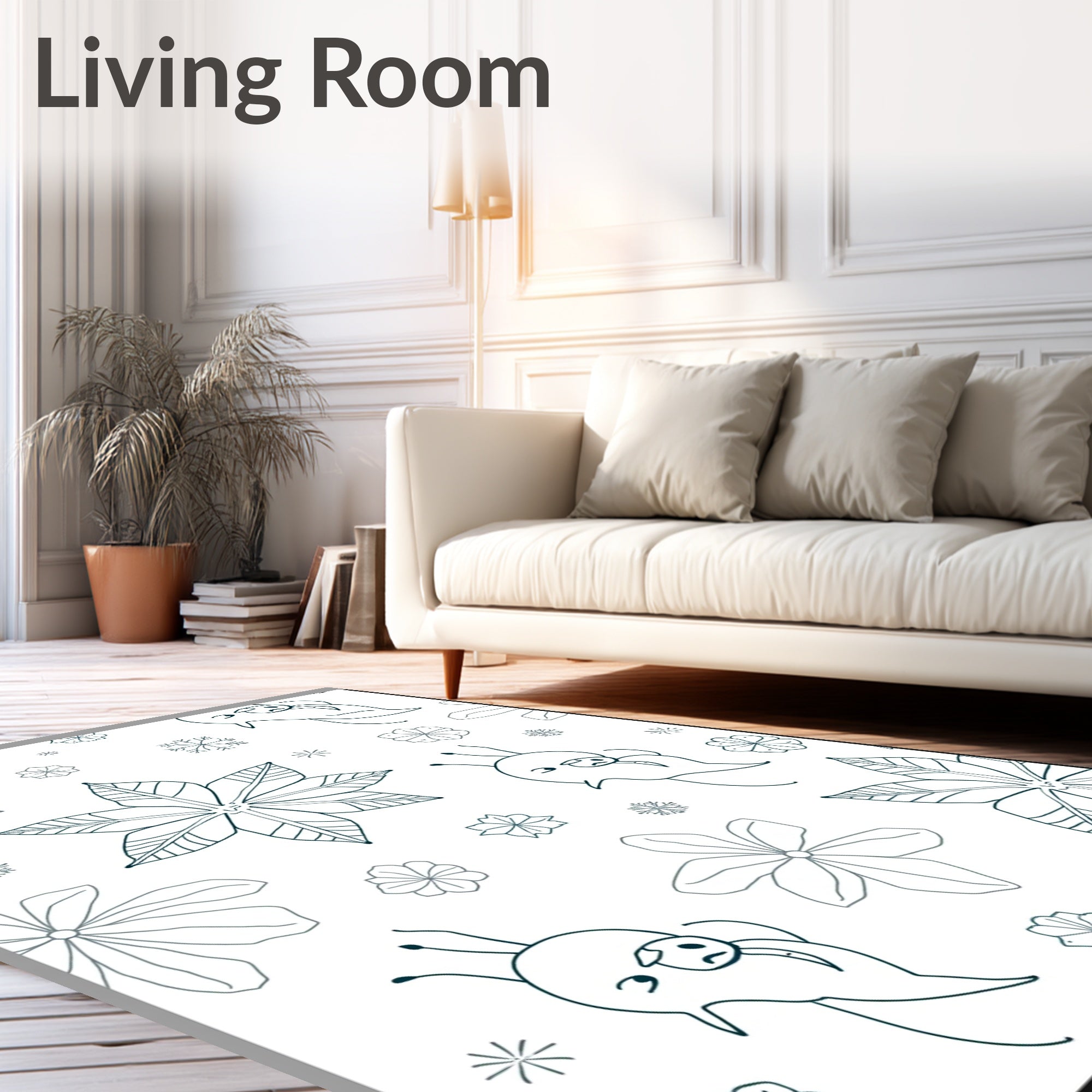 Whimsical Nature Creature Flower Blend Rug