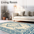 Classic Blue Ivory Symmetry Rug