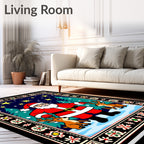 Santa Claus Reindeer Christmas Starry Night Rug