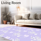 Pastel Purple Hand Holding Plant Rug