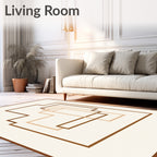 Modern Terracotta Geometric Nested Forms Rug