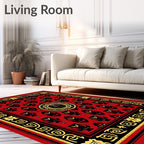 Ancient Red Black Gold Tribal Rug