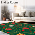 Emerald Green Festive Ornament Garland Rug