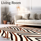 Earth Tones Abstract Chevron Lines Rug