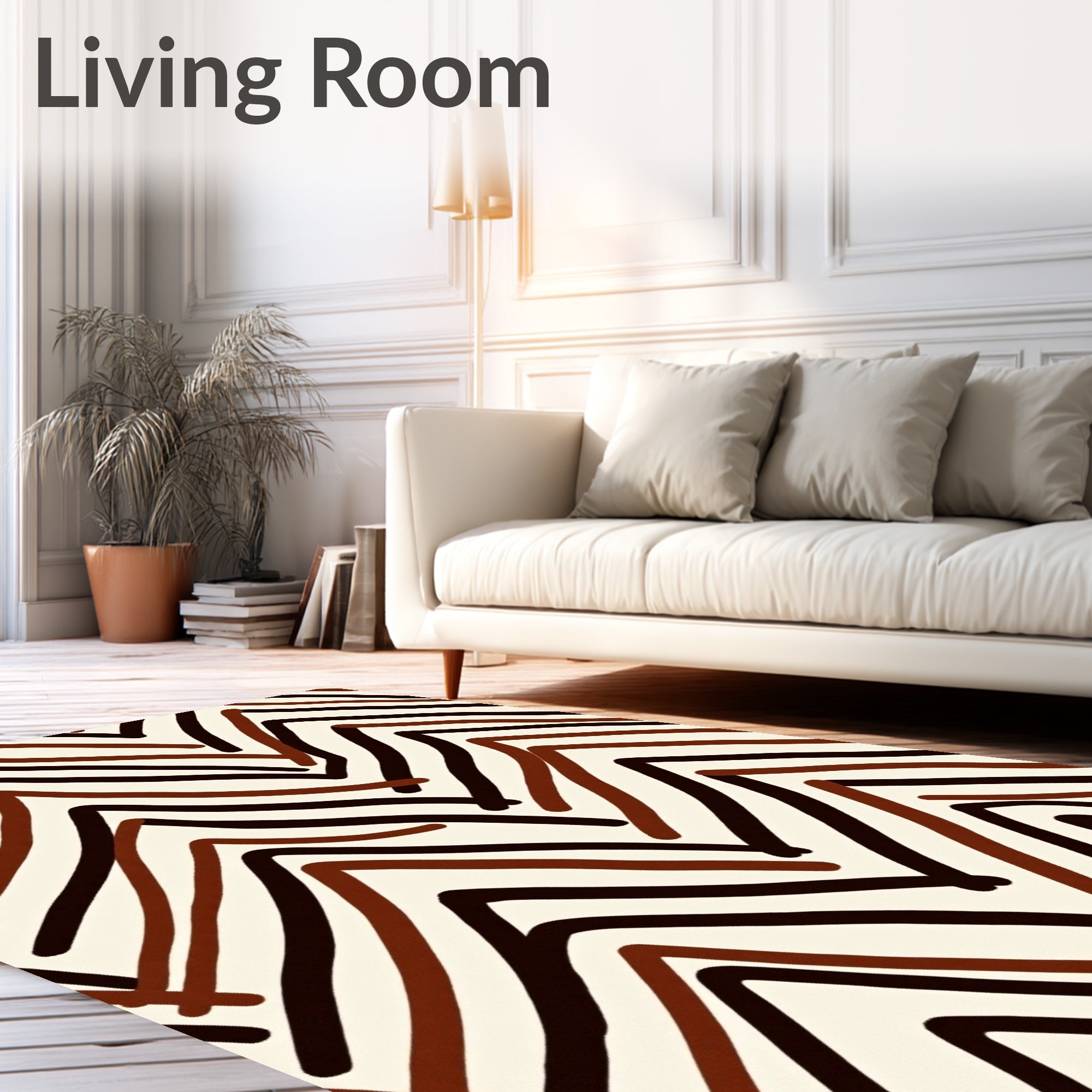 Earth Tones Abstract Chevron Lines Rug