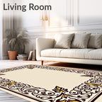 Victorian Amber Swirl Border Rug