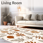 Earthy Autumn Leaf Scatter Rug