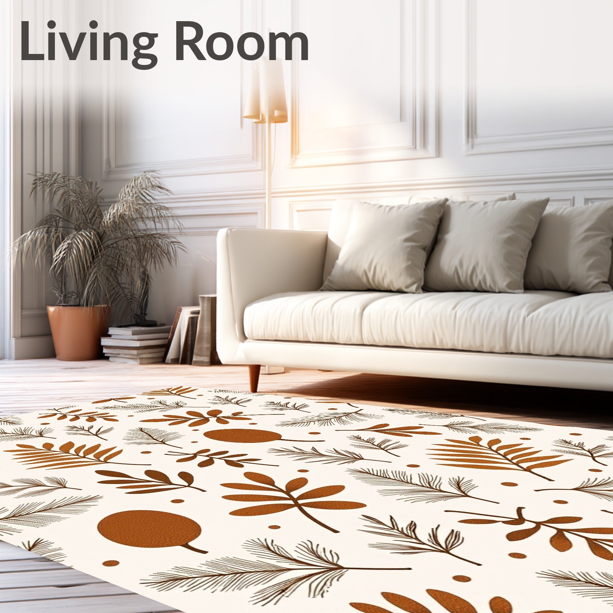 Earthy Autumn Leaf Scatter Rug