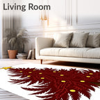 Crimson Fern Tree Gold Star Topper Rug