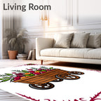 Rustic Orchard Cart Fruit Garland Rug