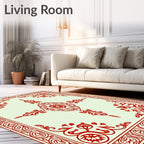 Crimson Filigree Floral Medallion Rug