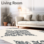 Classic Gray Damask Ornament Rug