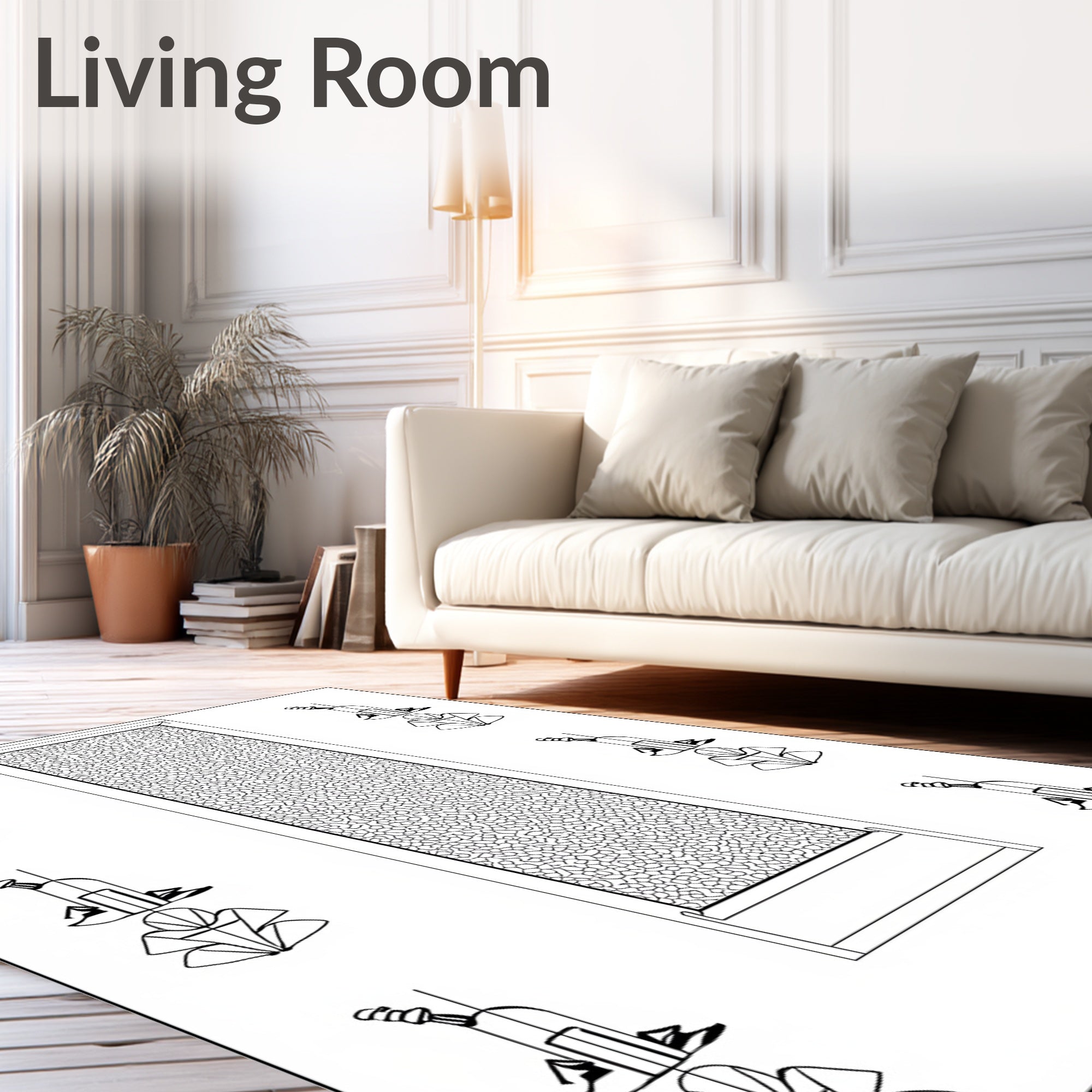 Organic Black Pebbles All-Over Rug