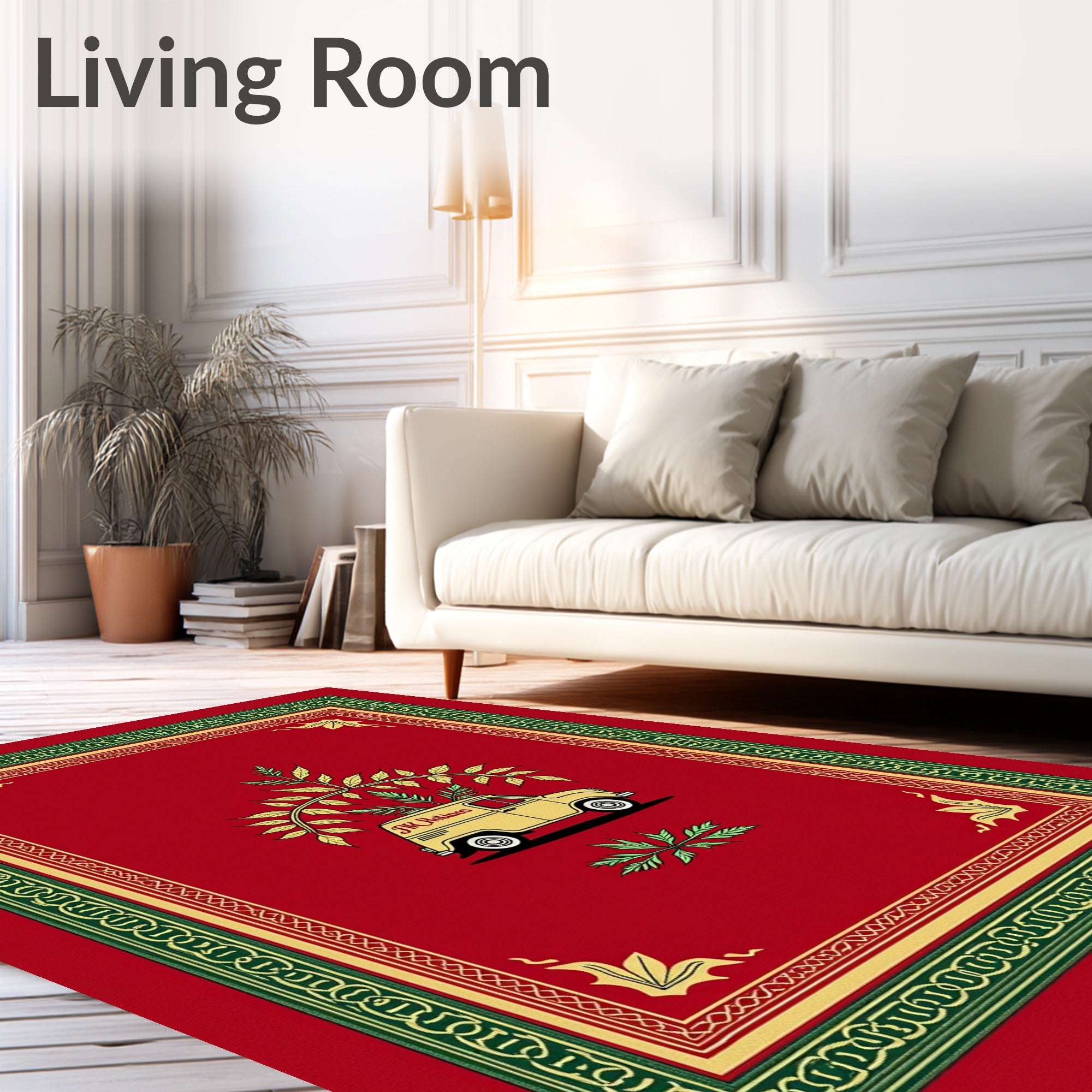 Yellow Van Red Foliage Border Rug