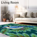 Blue Jay Amongst Evergreen Branches Rug