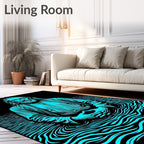 Serene Sage Aqua Ripples Rug