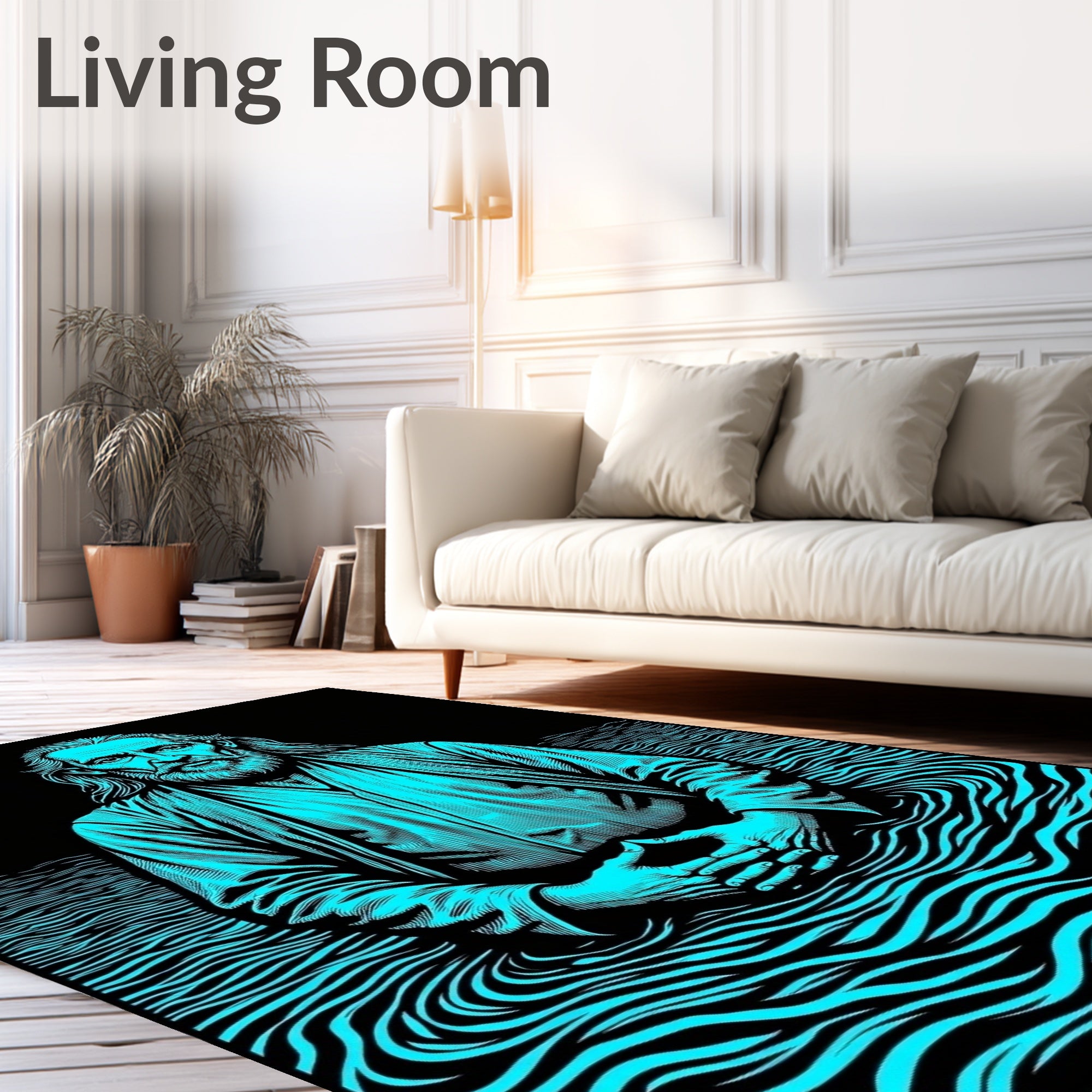 Serene Sage Aqua Ripples Rug