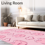 Pink Hearts Textured Background Rug