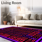 Retro Cybernetic Alphabet Blocks Rug
